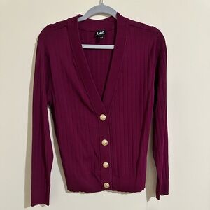INC International Concepts Burgundy Cardigan
